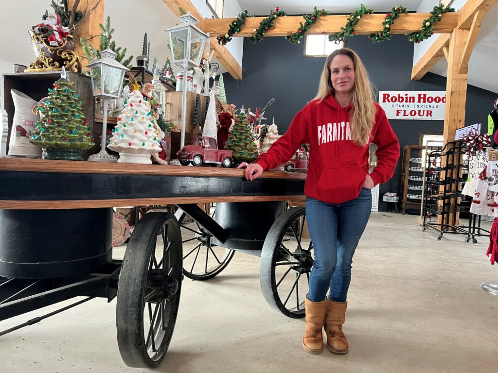 Meghan Snyder in the Snyder Family Farm Christmas Market